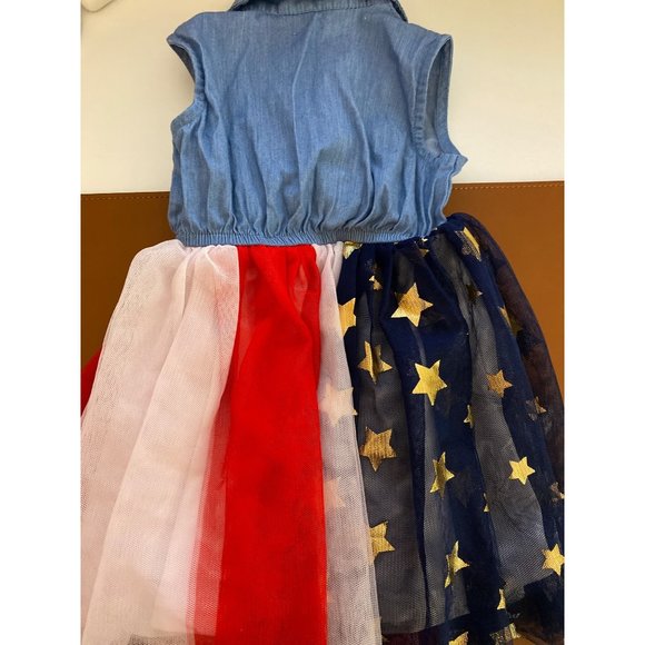 Disney Junior Dress Kids Size 12M Blue Minnie Mouse Stars Stripes Flag 4th July - Picture 10 of 10